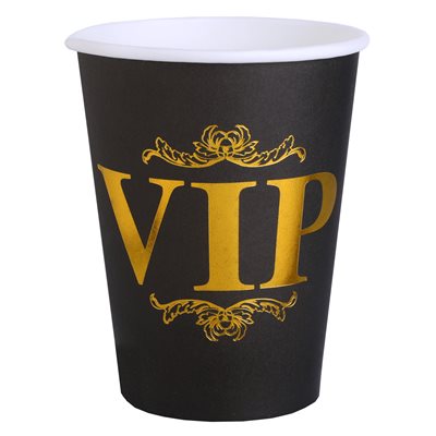 Gobelet VIP couronné Noir Ø 7.8 x 9.7 cm / 27cl Sachet de 10