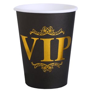 Gobelet VIP couronné Noir Ø 7.8 x 9.7 cm / 27cl Sachet de 10