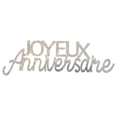 Lettres Anniversaire Etincelant Argent 13.5 x 4.5 cm Sachet