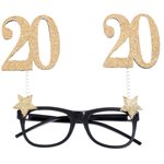 Lunettes Âge pailletées or 20 ans 15 x 16 cm Sachet d'1 pièc