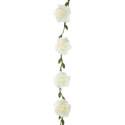 Guirlande de roses Blanc Ø 50 mm / 120 cm La pièce