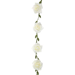 Guirlande de roses Blanc Ø 50 mm / 120 cm La pièce