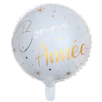 Ballon Alu Réveillon Bonne Année blanc 18''