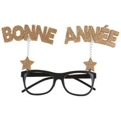 Lunettes Bonne Année pailletées Or 15 x 16 cm Sachet d'1 piè