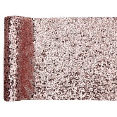 Chemin de table sequins Rose 19 cm Rouleau de 3 mètres