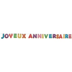 Banderole Anniversaire ballon métal Multicolore 20 x 10 cm / 