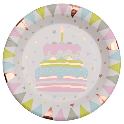 Assiette Anniversaire 1 An Multicolore Sachet de 10 pièces Ø