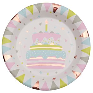 Assiette Anniversaire 1 An Multicolore Sachet de 10 pièces Ø