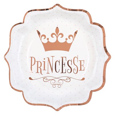 Assiette Princesse Rose 21 x 21 cm Sachet de 10 pièces