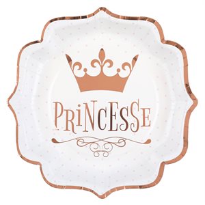 Assiette Princesse Rose 21 x 21 cm Sachet de 10 pièces