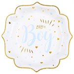 Assiette Baby shower Ciel 21 x 21 cm Sachet de 10 pièces