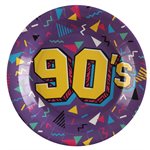 Assiette 90's Multicolore Ø 22.5 cm Sachet de 10 pièces