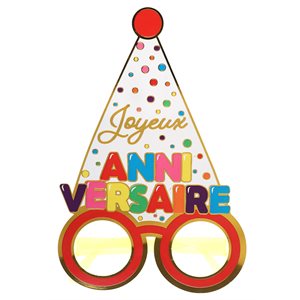 Lunettes Anniversaire ballon métal Multicolore 15 x 22 cm Sa