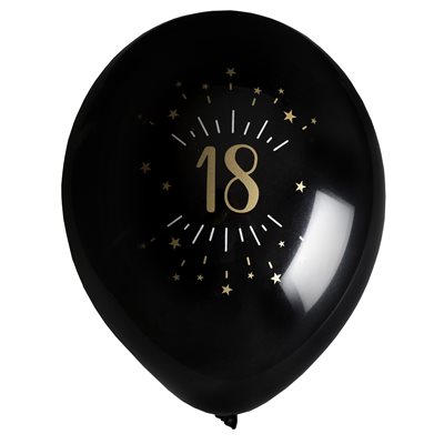 Ballon âge étincelant or 18 ans Ø 23 cm Sachet de 8 pièces