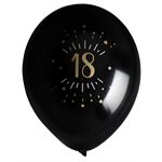 Ballon âge étincelant or 18 ans Ø 23 cm Sachet de 8 pièces