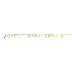 Banderole Joyeux Anniversaire Or 13 x 13 cm / 250 cm Sachet