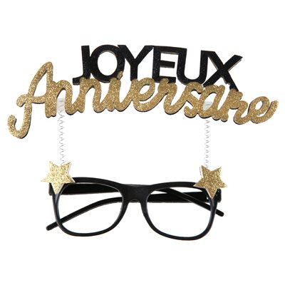 Lunettes Anniversaire Etincelant Or 15 x 16 cm Sachet d'1 pi