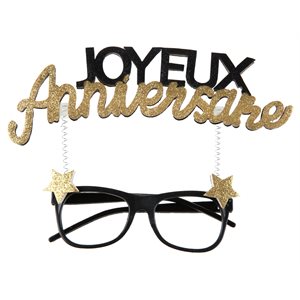 Lunettes Anniversaire Etincelant Or 15 x 16 cm Sachet d'1 pi