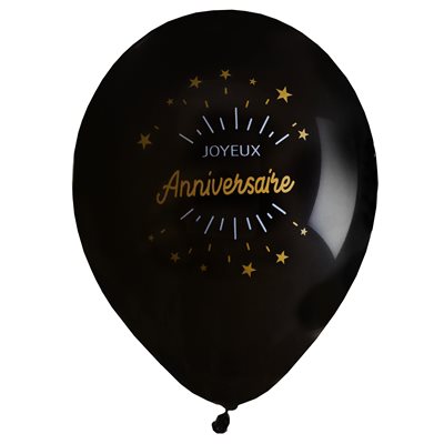 Ballon Anniversaire Etincelant Or Ø 23 cm Sachet de 8 pièces