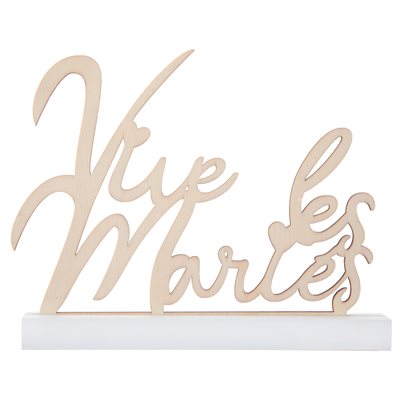 Lettres Vive les mariés Naturel 18 x 1.5 x 14 cm Sachet d'1