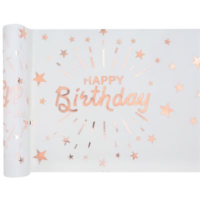 Chemin de table Happy Birthday Etincelant Rose 30 cm Rouleau