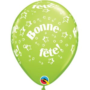 B.11'' BONNE FETE ÉTOILES VERT LIME P / 50