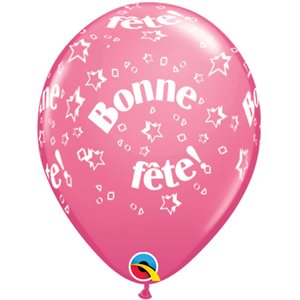 B.11'' BONNE FETE ÉTOILES ROSE MOYEN P / 50