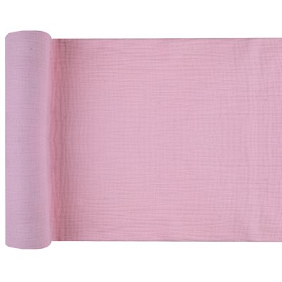 Chemin de table créponné Rose 26 cm Rouleau de 3 mètres