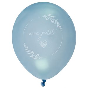 Ballon Baptême nacré Ciel Ø 23 cm Sachet de 8 pièces