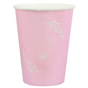 Gobelet Baptême nacré Rose Ø 7.8 x 9.7 cm / 27cl Sachet de 1