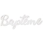 Déco à parsemer Baptême Blanc 6 x 2.1 cm Sachet de 10 pièces