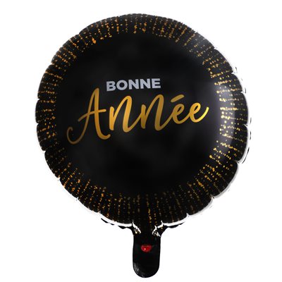 Ballon Alu Bonne Année Noir 18''