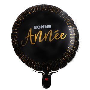 Ballon Alu Bonne Année Noir 18''