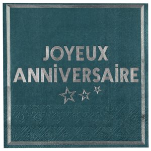 Serviette Star d'un jour Bleu canard Sachet de 10 pièces 33