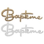 Déco à parsemer Baptême Blanc 6 x 2 cm Sachet de 10 pièces