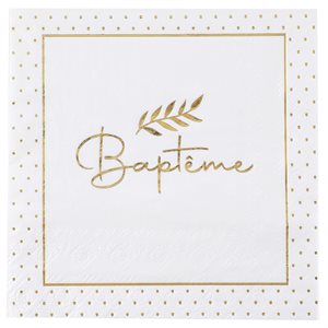 Serviette Baptême Multicolore 33 x 33 cm Sachet de 20 pièces