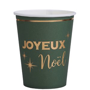 Gobelet Noël chic Vert Ø 7.8 x 9.7 cm / 27cl Sachet de 10 pi