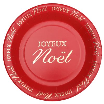 Assiette Joyeux Noël Scintillant Rouge Ø 22.5 cm Sachet de 1