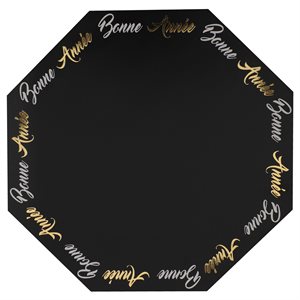 Set de table Réveillon Noir 34 x 34 cm Sachet de 6 pièces