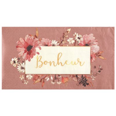 Serviette Amour floral Ivoire 40 x 33 cm Sachet de 20 pièces