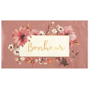 Serviette Amour floral Ivoire 40 x 33 cm Sachet de 20 pièces