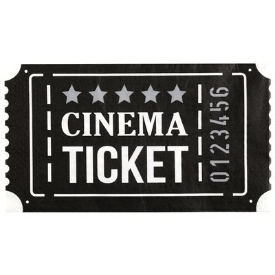 Serviette The cinema Noir 40 x 33 cm Sachet de 20 pièces