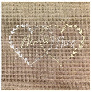 Serviette Mariage naturel 33 x 33 cm Sachet de 20