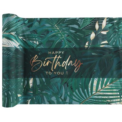 Chemin de table Birthday Jungle Vert 28 cm Rouleau de 3 mètr