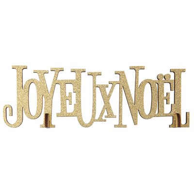 Lettres Joyeux Noël Or 25 x 3.5 x 8.5 cm Sachet d'1 pièce