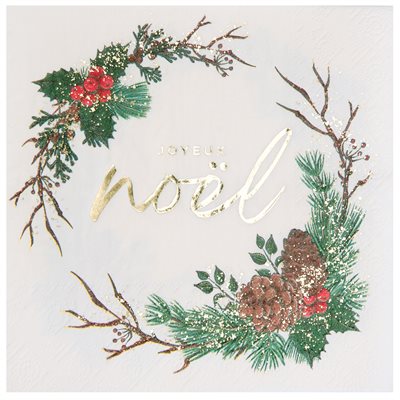 Serviette Noël sous bois Multicolore 33 x 33 cm Sachet de 10