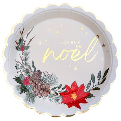 Assiette Noël sous bois Multicolore Ø 23 cm Sachet de 10 piè