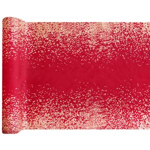 Chemin de table Noël Confettis Rouge 28 cm Rouleau de 2.5 mè