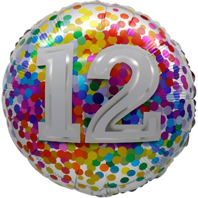 "18"" 12 Rainbow Confetti Balloon Airise"