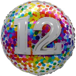 "18"" 12 Rainbow Confetti Balloon Airise"